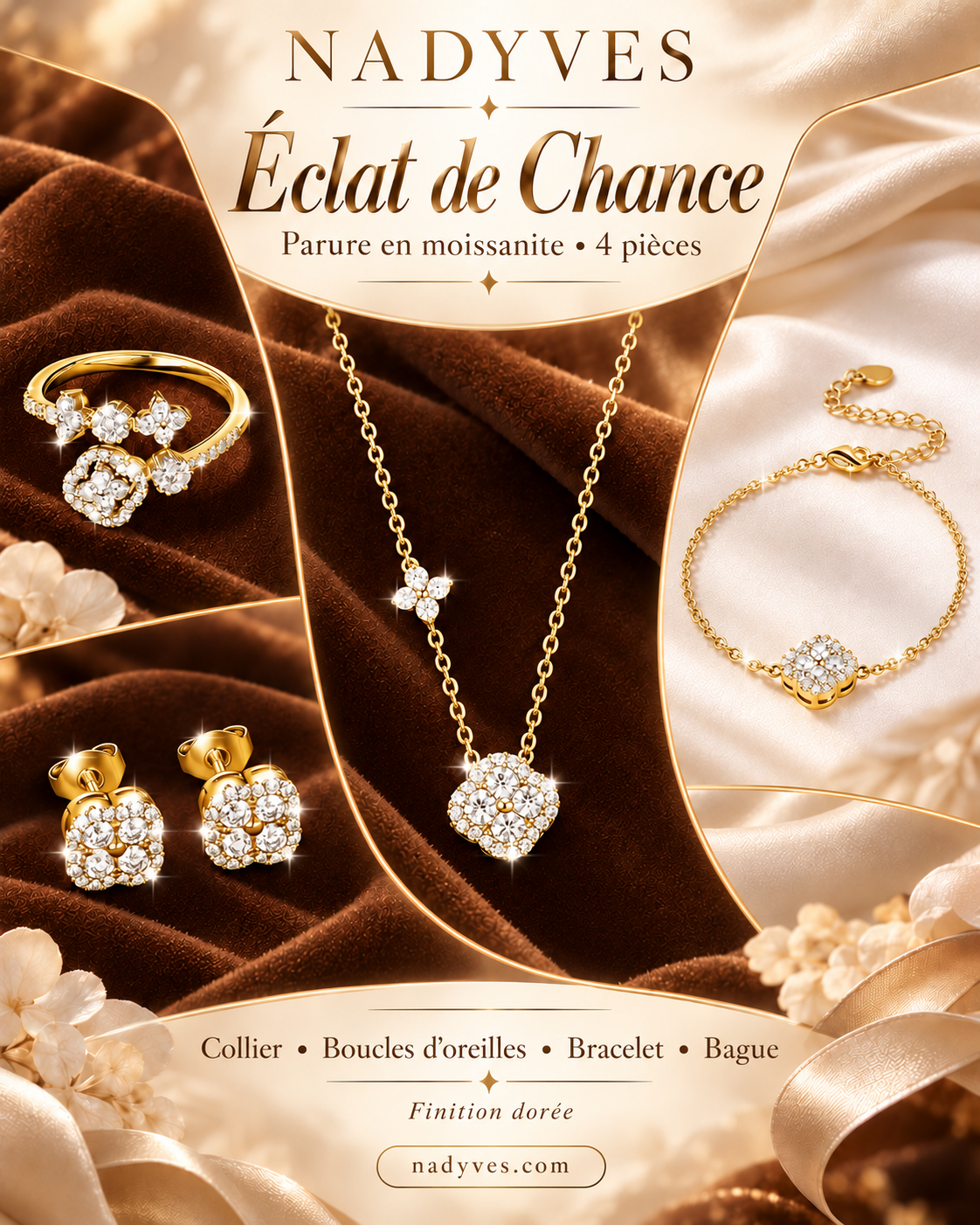 Parure Éclat de Chance en moissanite  