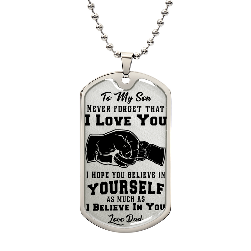 N'oublie jamais que je t'aime - Collier à pendentif militaire