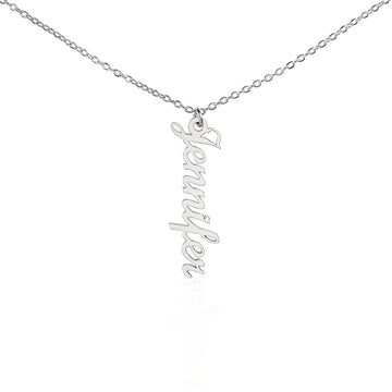 Collier avec nom personnalisable à la verticale
